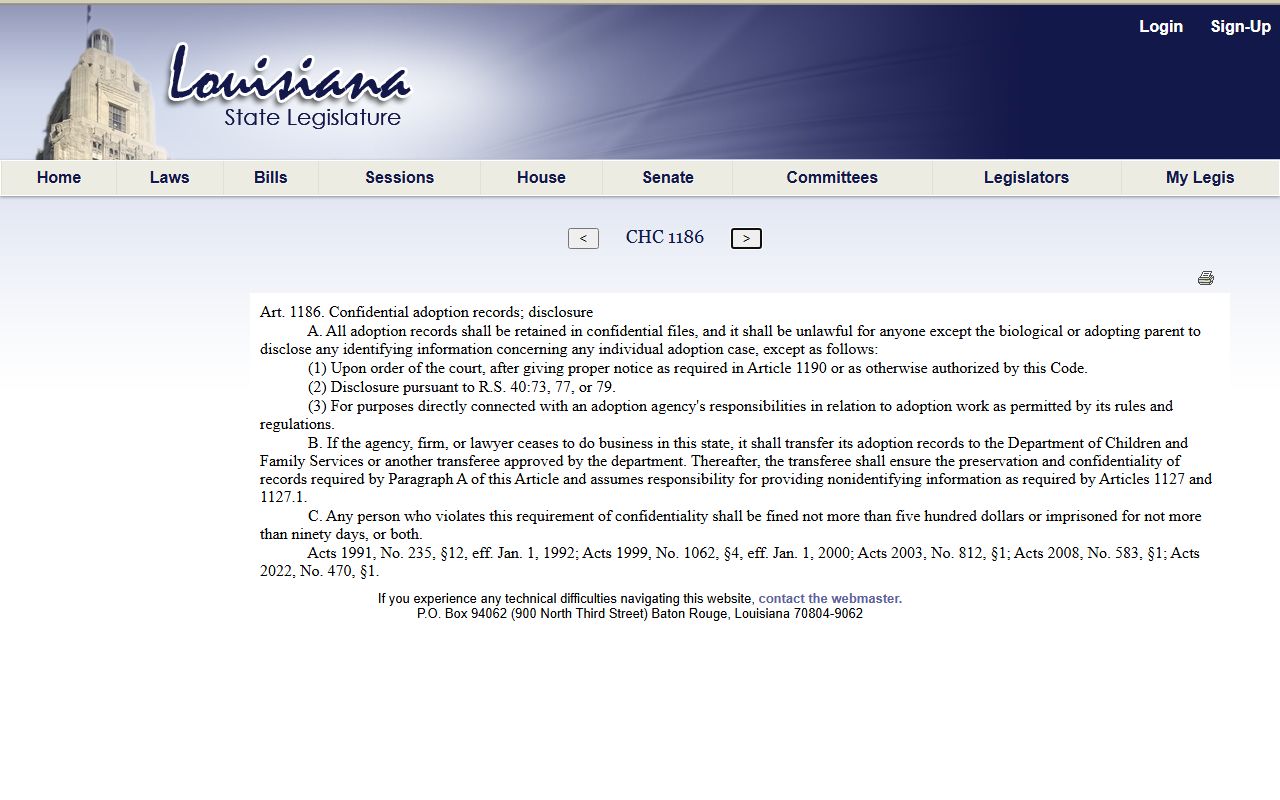 Beauregard Parish probate records and Louisiana adoption confidentiality law
