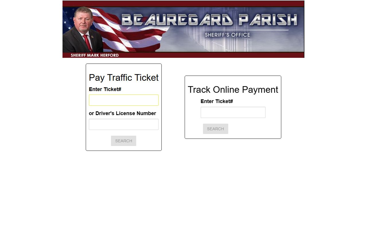 Beauregard Parish traffic court records SNS citation lookup portal
